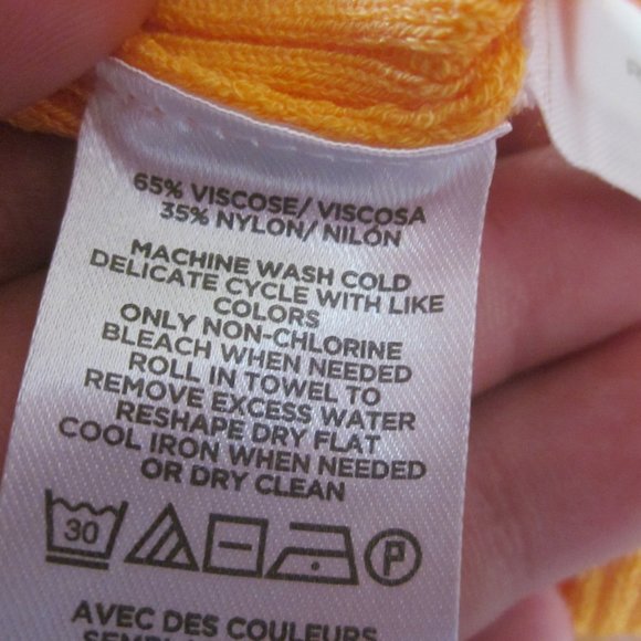 Ann Taylor Sweater M Orange Ribbed 3/4 Sleeves - Picture 4 of 4